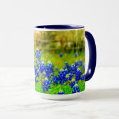 Texas Bluebonnets Landzaun Moderne Landschaft Tasse (VorderseiteRechts)