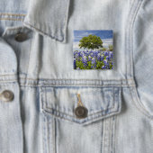 Texas bluebonnets (Lupinus texensis) und Eiche Button (Beispiel)