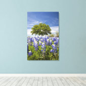 Texas bluebonnets (Lupinus texensis) und Eiche Leinwanddruck (Insitu (Holzboden))