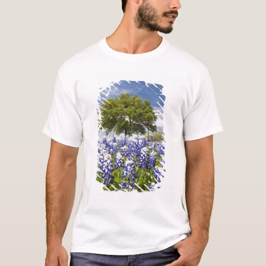 Texas bluebonnets (Lupinus texensis) und Eiche T-Shirt (Vorderseite)