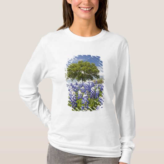 Texas bluebonnets (Lupinus texensis) und Eiche T-Shirt (Vorderseite)