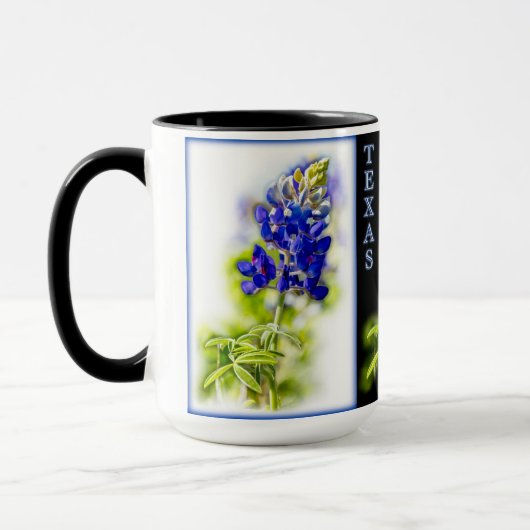 Texas Bluebonnets mit Schwarz, Tasse (Links)