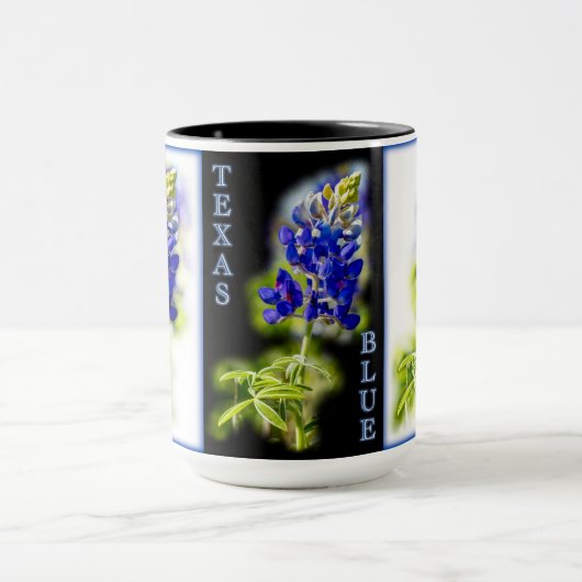 Texas Bluebonnets mit Schwarz, Tasse (Zentrum)