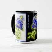 Texas Bluebonnets mit Schwarz, Tasse (Vorderseite Links)