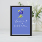 Texas Bluebonnets on Blue, Spring Wedding Dankeskarte (Stehend Vorderseite)