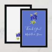 Texas Bluebonnets on Blue, Spring Wedding Dankeskarte (Vorne/Hinten)