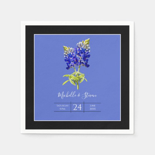 Texas Bluebonnets on Blue, Spring Wedding Serviette (Vorderseite)