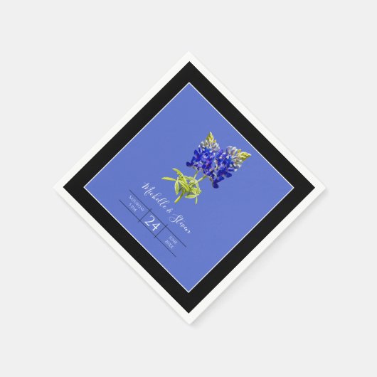 Texas Bluebonnets on Blue, Spring Wedding Serviette (Ecke)