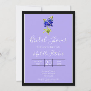 Texas Bluebonnets on Lavender Spring, Bridal Einladung