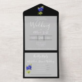 Texas Bluebonnets on Light Gray, Spring Wedding All In One Einladung (Innen)