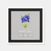 Texas Bluebonnets on Light Gray, Spring Wedding Serviette (Vorderseite)