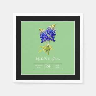 Texas Bluebonnets on Sage, Frühjahrssehen Serviette