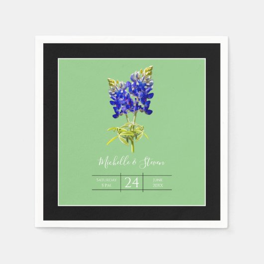 Texas Bluebonnets on Sage, Frühjahrssehen Serviette (Vorderseite)