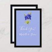 Texas Bluebonnets on Slate Blue, Spring Wedding Dankeskarte (Vorne/Hinten)
