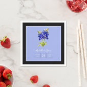 Texas Bluebonnets on Slate Blue, Spring Wedding Serviette (Beispiel)