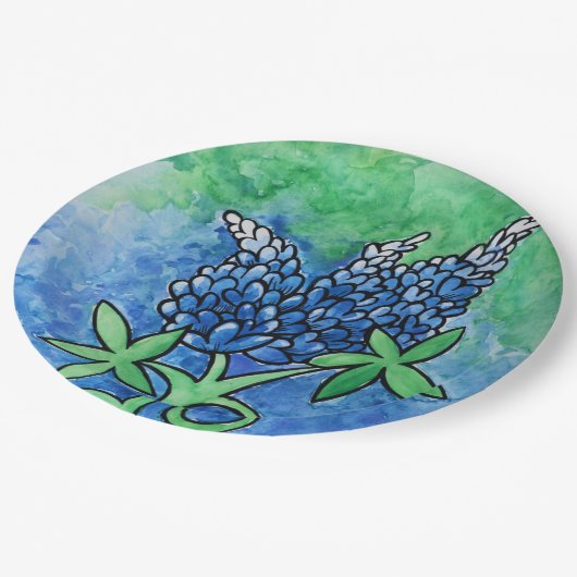 Texas Bluebonnets Pappteller (Schrägansicht)