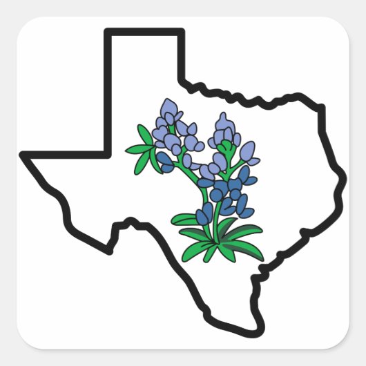 Texas Bluebonnets Quadratischer Aufkleber (Vorderseite)