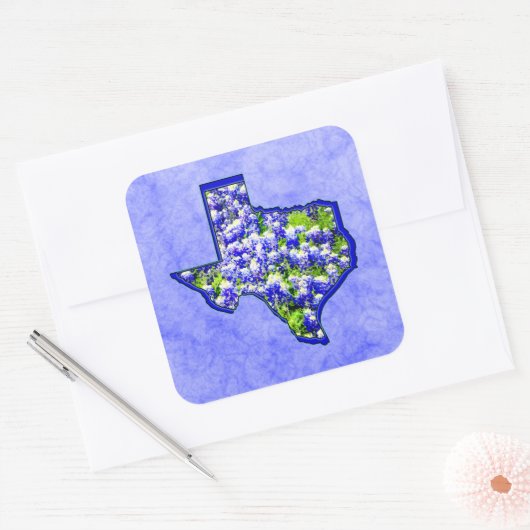 TEXAS BLUEBONNETS QUADRATISCHER AUFKLEBER (Umschlag)