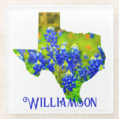 Texas Bluebonnets Staat Texas Glasuntersetzer (Vorderseite)