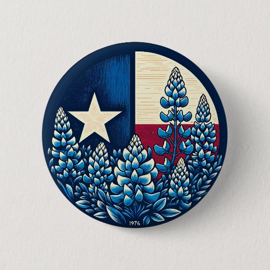 Texas Bluebonnets Staatsflagge Texanischer Stolz Button (Vorderseite)