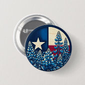Texas Bluebonnets Staatsflagge Texanischer Stolz Button (Vorne & Hinten)