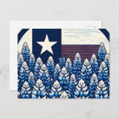 Texas Bluebonnets Staatsflagge Texanischer Stolz Postkarte (Vorne/Hinten)