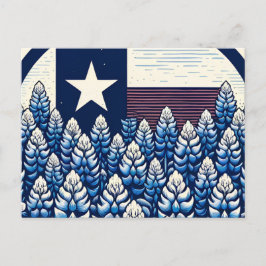 Texas Bluebonnets Staatsflagge Texanischer Stolz Postkarte