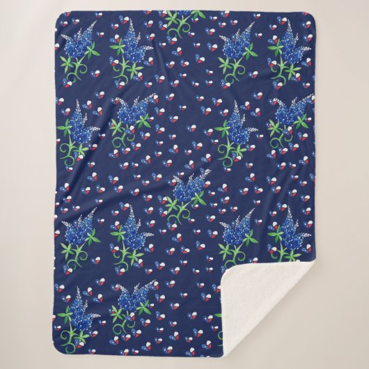 Texas Bluebonnets Texan Lone star Staat Sherpadecke (Vorderseite)