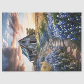 Texas Bluebonnets und Altstall-Dekoupage Seidenpapier