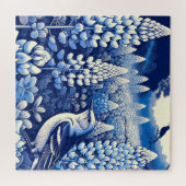 Texas Bluebonnets und Northern Mockingbird Texan Puzzle (Horizontal)