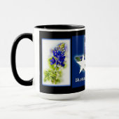 Texas Bluebonnets und Staat in Schwarz, Tasse (Links)