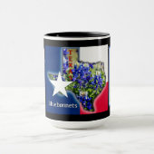 Texas Bluebonnets und Staat in Schwarz, Tasse (Zentrum)