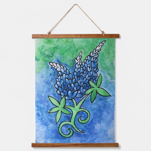 Texas Bluebonnets Wandteppich Mit Holzrahmen (Vorderseite)