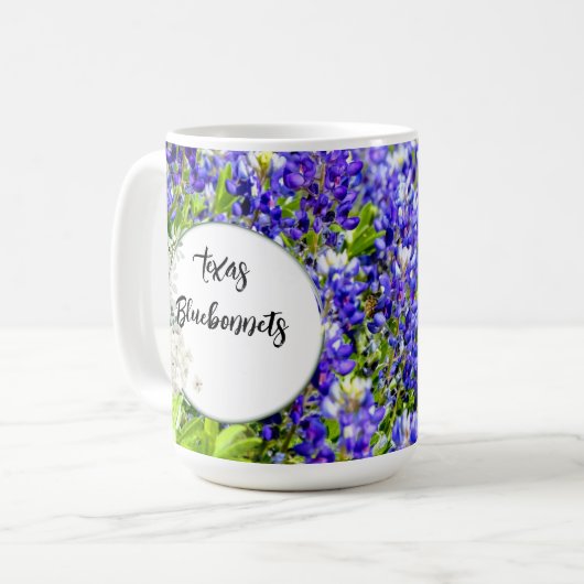 Texas Bluebonnets Wildblumen Knochenerkrankung Tas Kaffeetasse (Vorderseite Links)