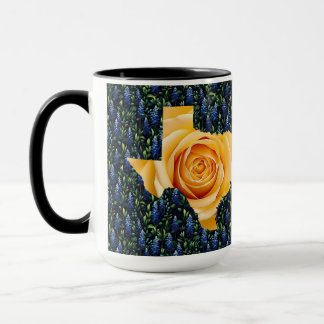Texas Bluebonnets & Yellow Rose Tasse