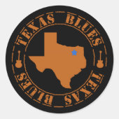 Texas Blues Runder Aufkleber (Vorderseite)