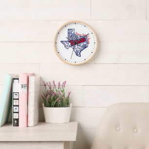 Texas-Blumen-Doodles   Uhr