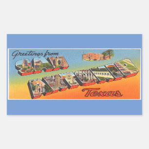 Texas, Bogen mit 4 San Antonio-Aufklebern Rechteckiger Aufkleber