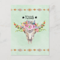 Texas Boho Kuhschädel mit Blume Chic Trendy