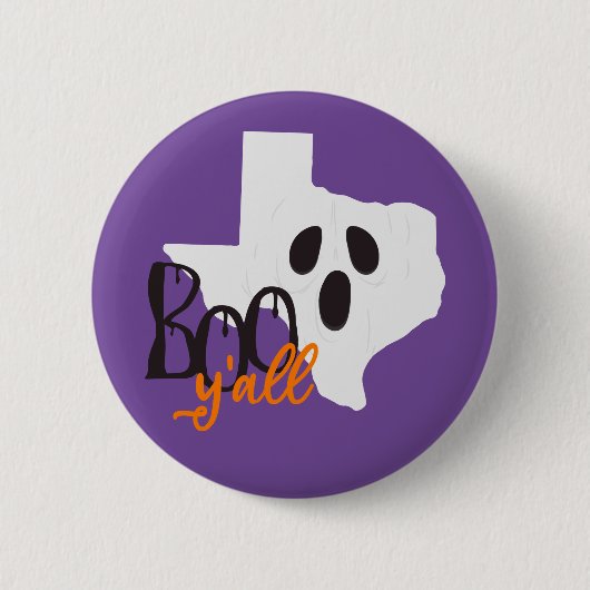 Texas Boo Y'all Halloween Button (Vorderseite)