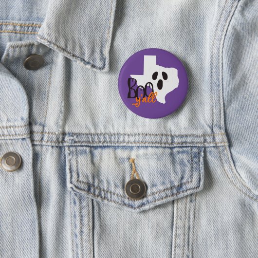 Texas Boo Y'all Halloween Button (Beispiel)