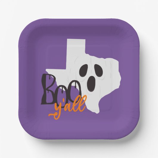 Texas Boo Y'all Halloween Pappteller (Vorderseite)
