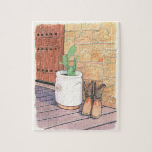Texas Boots & Cactus Porch Puzzle