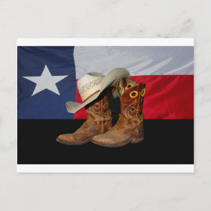 Texas Boots und Hat.jpg Postkarte