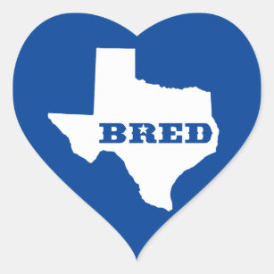 Texas Bred Herz-Aufkleber