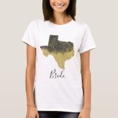 Texas Bride Black and Gold Image T-Shirt (Vorderseite)