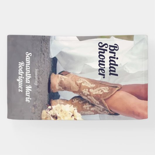 Texas Bride in Boots Brautparty Banner (Horizontal)