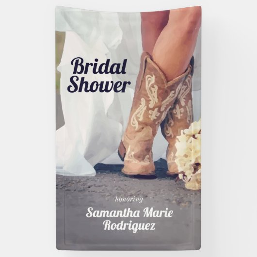 Texas Bride in Boots Brautparty Banner (Vertikal)