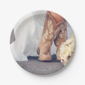Texas Bride in Boots Brautparty Pappteller (Vorderseite)
