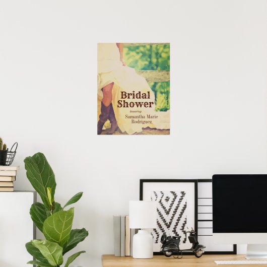 Texas Bride in Boots Brautparty Poster (Heimbüro)